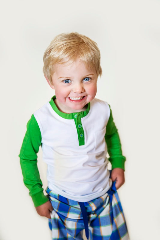 Boys 100% Cotton Winter Pyjamas - Blue Camper Check