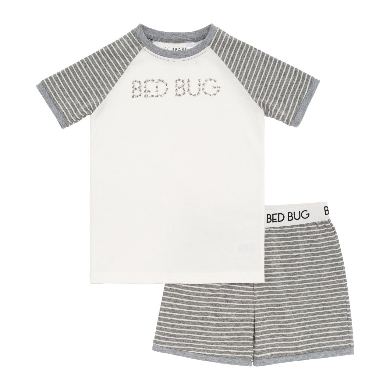 Boys 100% jersey cotton summer pyjamas - Grey bed bug