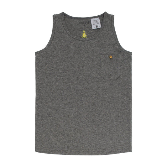Boys Charcoal 100% Jersey Cotton Summer Singlet