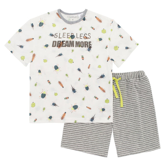Boys 100% Jersey Cotton Summer Pyjamas - Grey Sleep Less