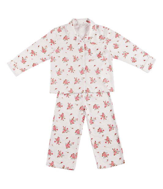 Girls 100% Woven Cotton Winter Pyjamas - Classic Antique Rose