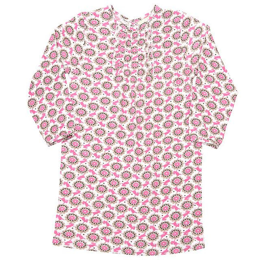Girls 100% Jersey Cotton Winter Nightie - Pink Easter Floral