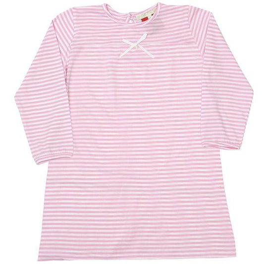 Girls 100% Jersey Cotton Winter Nightie - Pink Stripe
