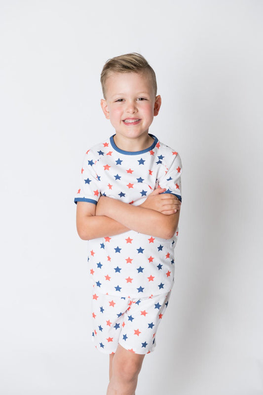 Boys 100% Jersey Cotton Summer Pyjamas - Dream Big Stars