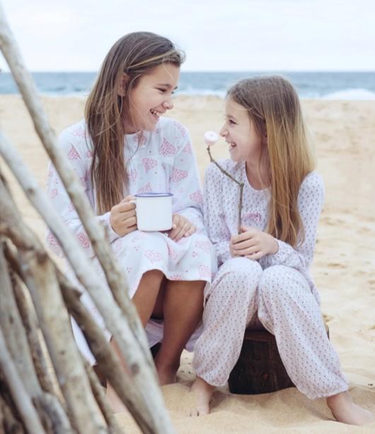 Girls 100% Jersey Cotton Winter Pyjamas - Pink Hobby Floral