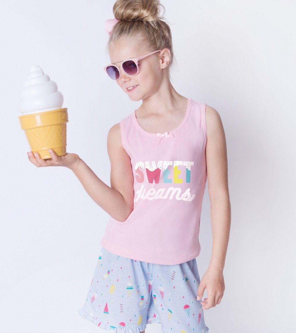 Girls 100% jersey cotton summer pyjamas - Sweet dreams