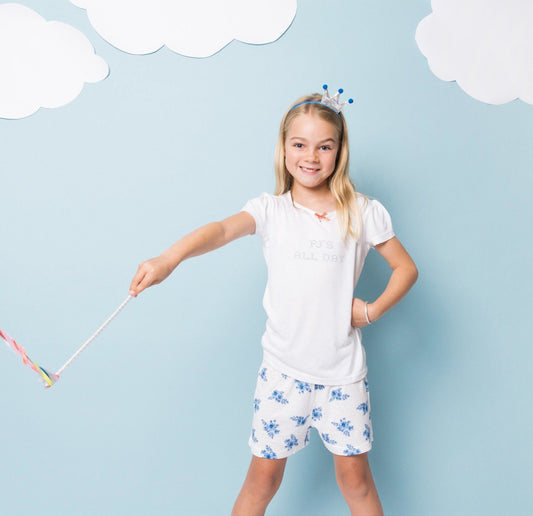 Girls 100% Jersey Cotton Summer Pyjamas - All Day Floral