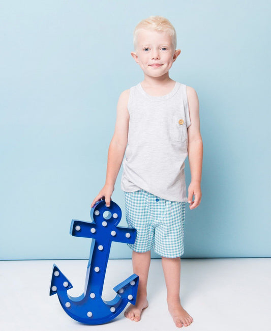 Boys 100% Woven Cotton Boxers - Palm Check