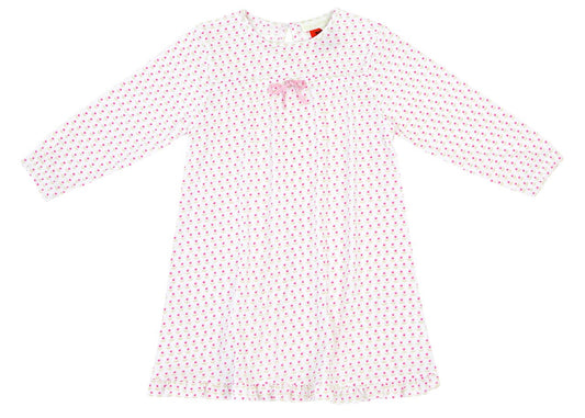 Girls 100% Jersey Cotton Winter Nightie - Pink Hobby Floral
