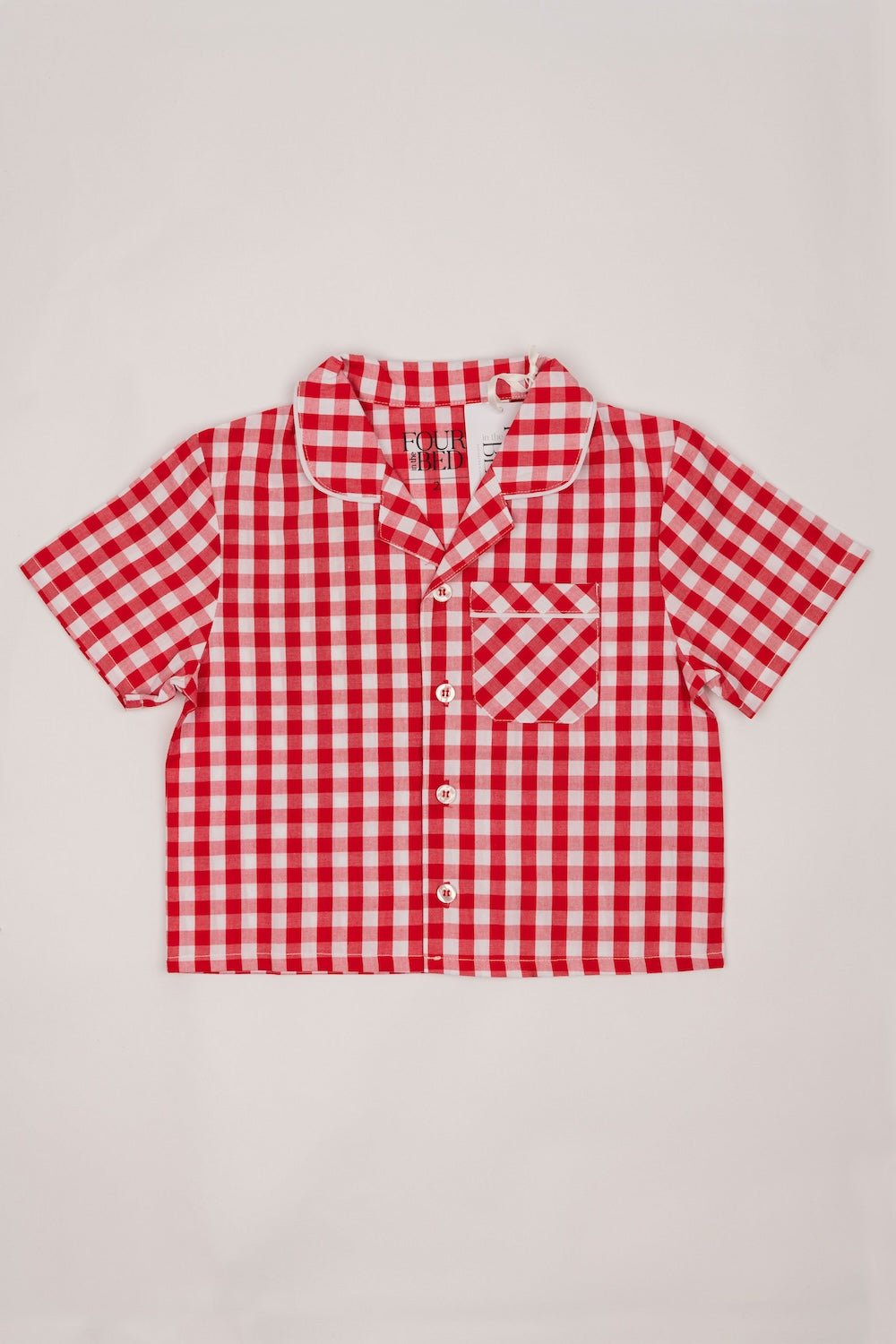 100% Woven Cotton Summer Pyjamas - Red Gingham Check