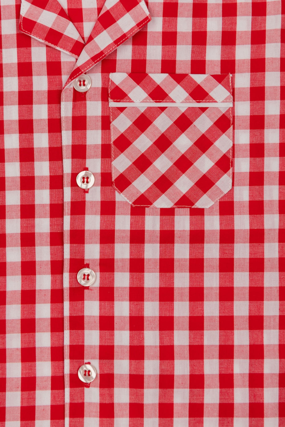 100% Woven Cotton Summer Pyjamas - Red Gingham Check