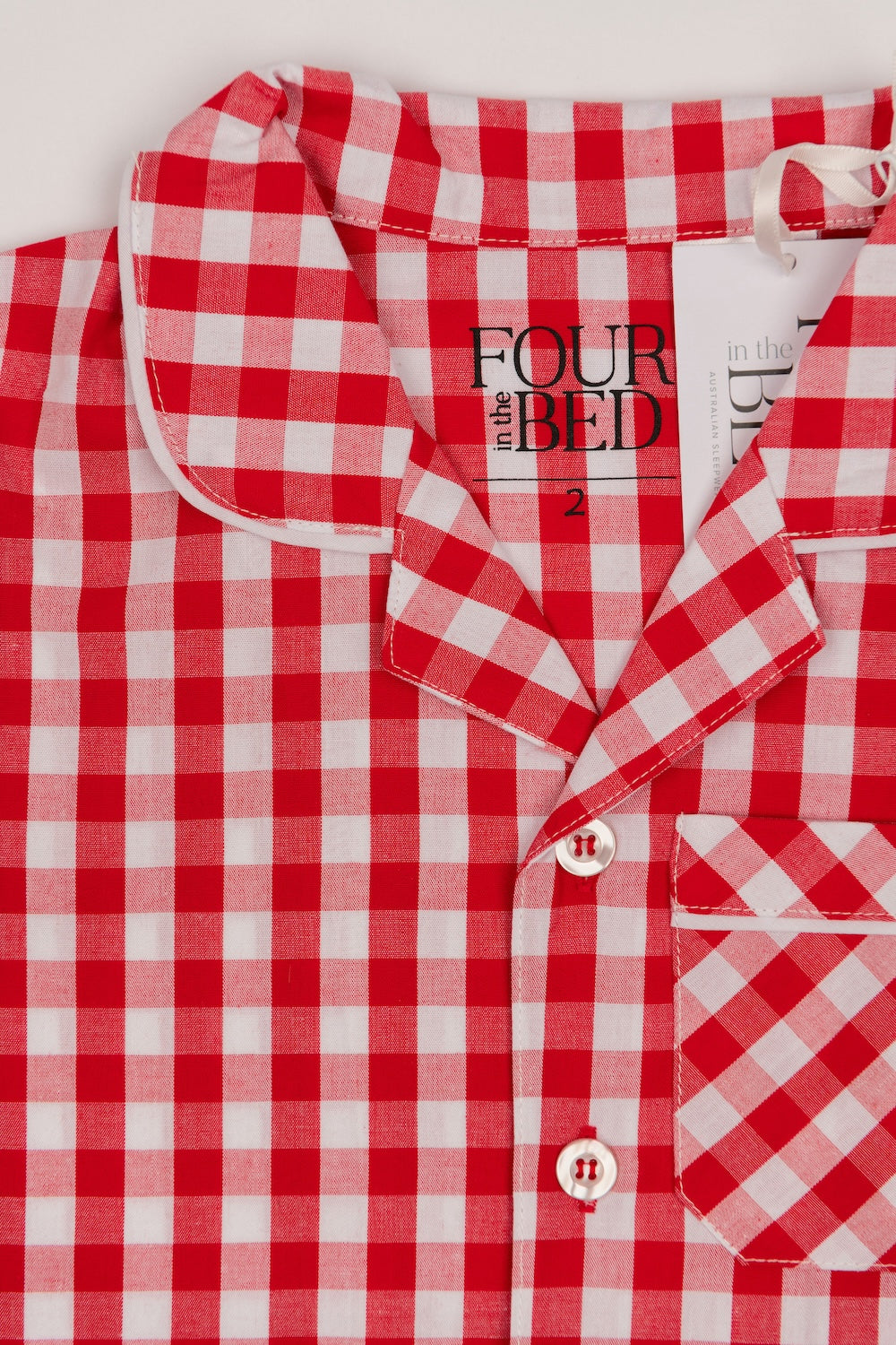 100% Woven Cotton Summer Pyjamas - Red Gingham Check