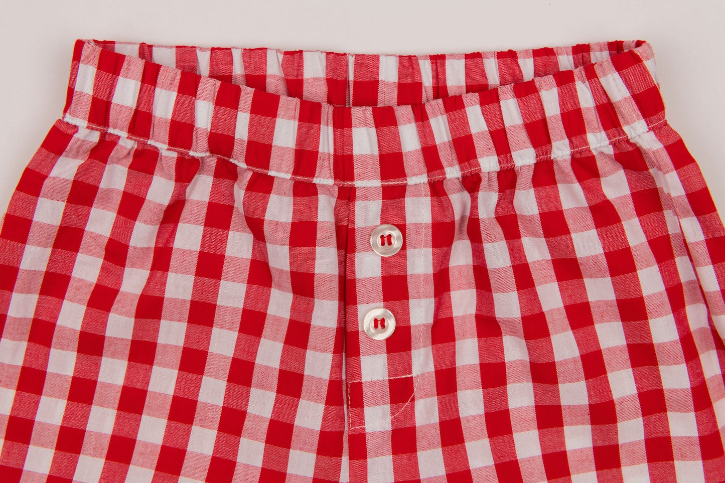 100% Woven Cotton Summer Pyjamas - Red Gingham Check