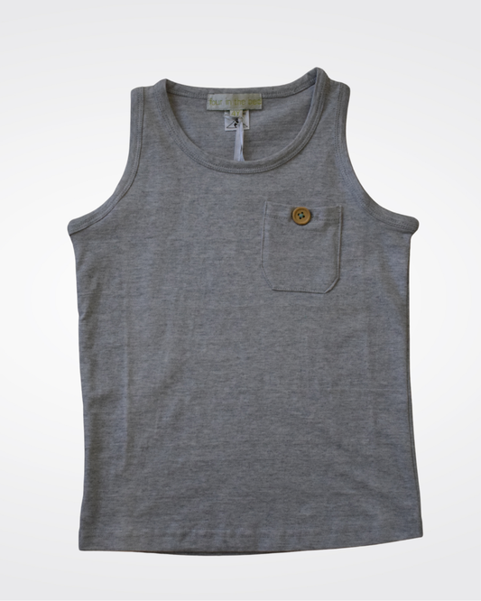 Boys Marl Grey 100% Jersey Cotton Summer Singlet