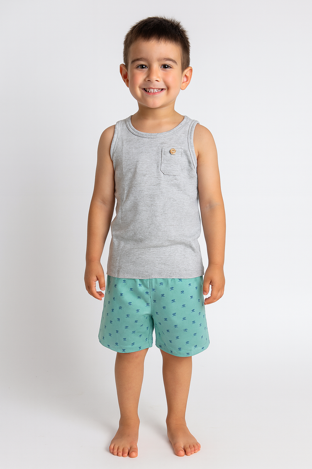 Summer Palms - Boxer & Singlet Set