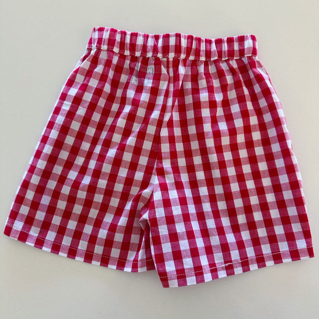 100% Woven Cotton Summer Pyjamas - Red Gingham Check