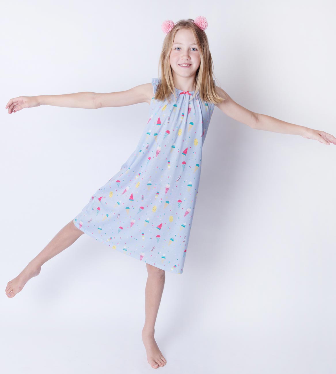 Girls 100% Jersey Cotton Summer Nightie - Lavender Sweet Dreams