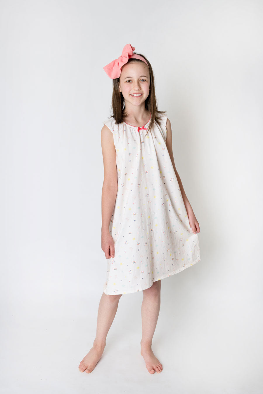 Girls 100% jersey cotton summer nightie - Rainbow dreams