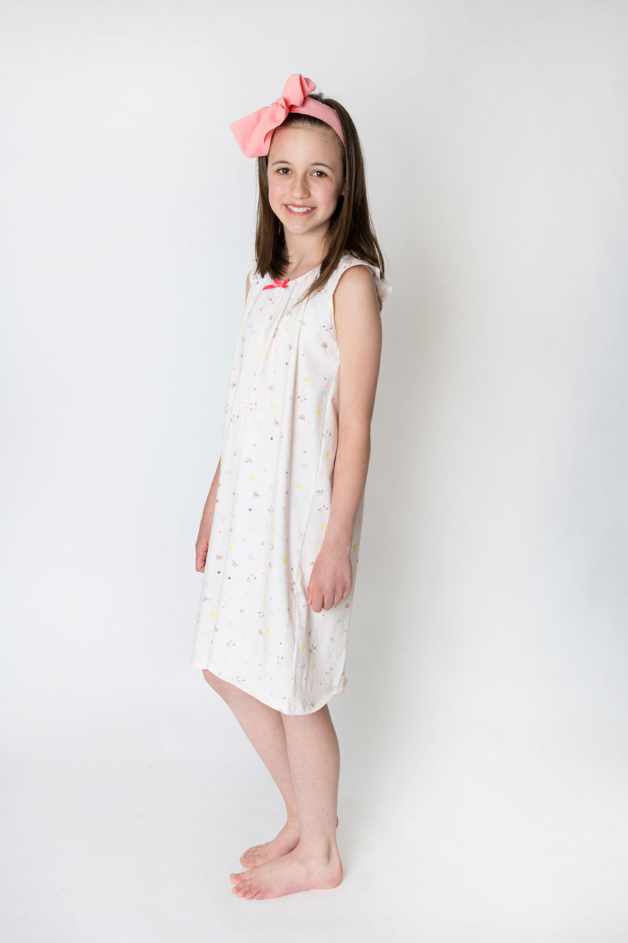 Girls 100% Jersey Cotton Summer Nightie - Rainbow Dreams