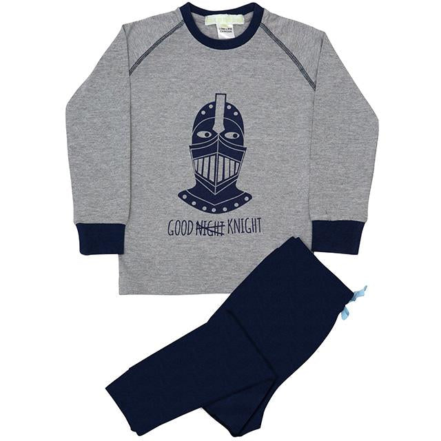 Boys 100% jersey cotton winter pyjamas - Navy good knight