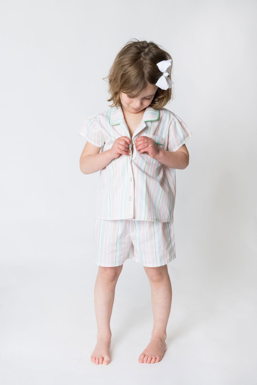 Girls 100% Woven Cotton Summer Pyjamas - Dream Pretty Stripe