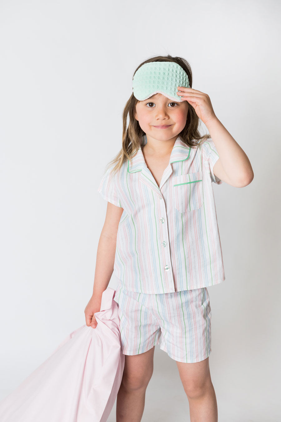 Girls 100% Woven Cotton Summer Pyjamas - Dream Pretty Stripe