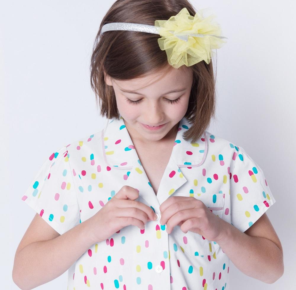 Girls 100% Woven Cotton Summer Pyjamas - Confetti