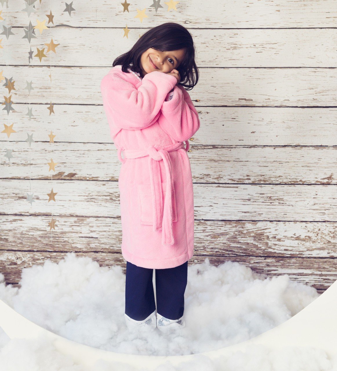 Girls Soft Micro-Fleece Winter Robe - Pink Robin