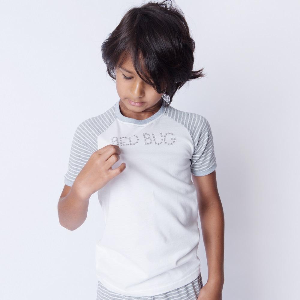 Boys 100% jersey cotton summer pyjamas - Grey bed bug