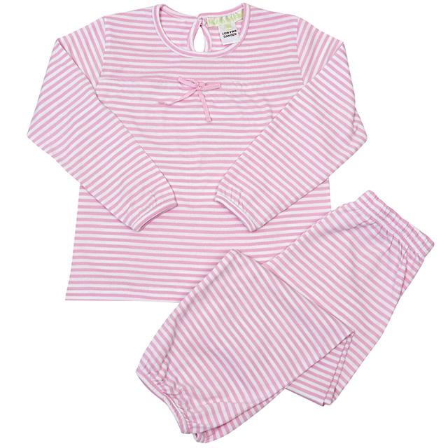 Girls 100% jersey cotton winter pyjamas - Pink stripe