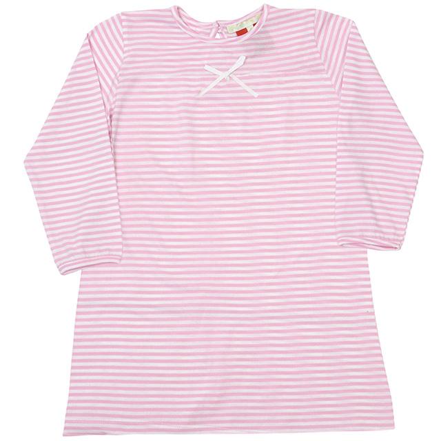 Girls 100% jersey cotton winter nightie - Pink stripe