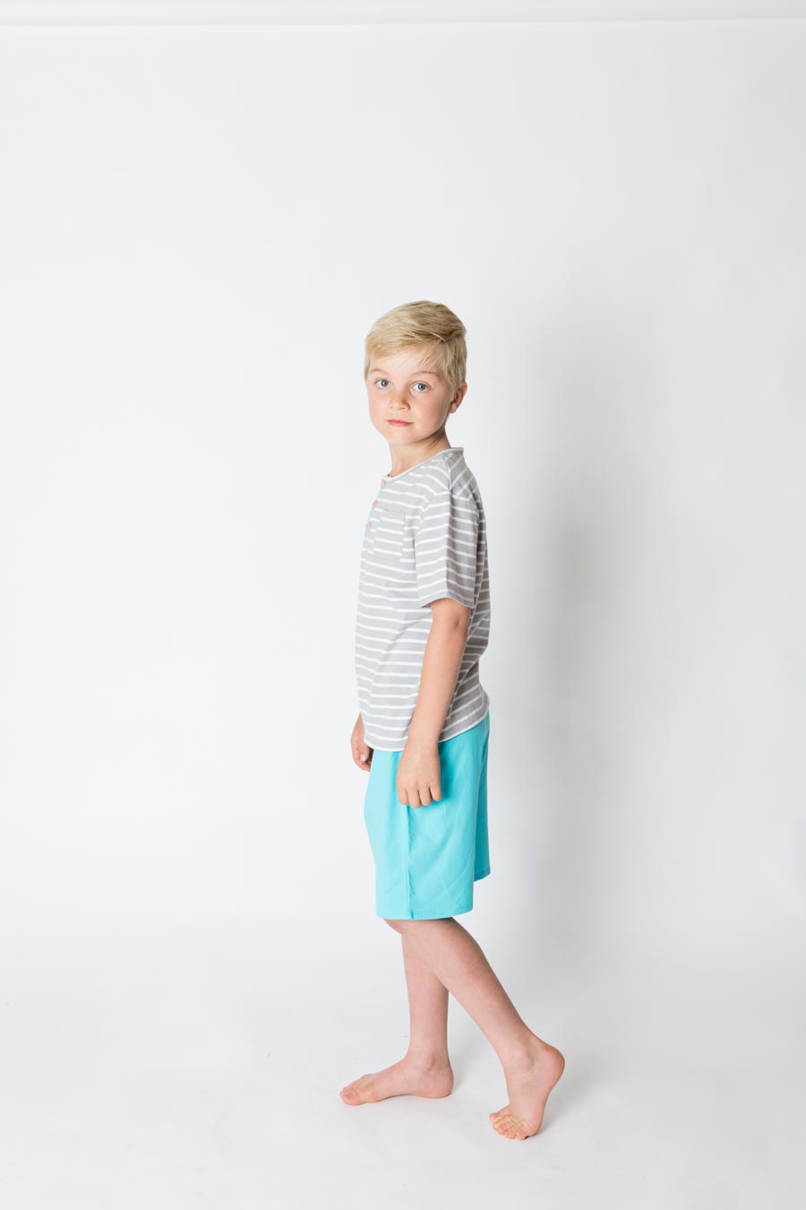 Boys 100% jersey cotton summer pyjamas - Aqua ocean child