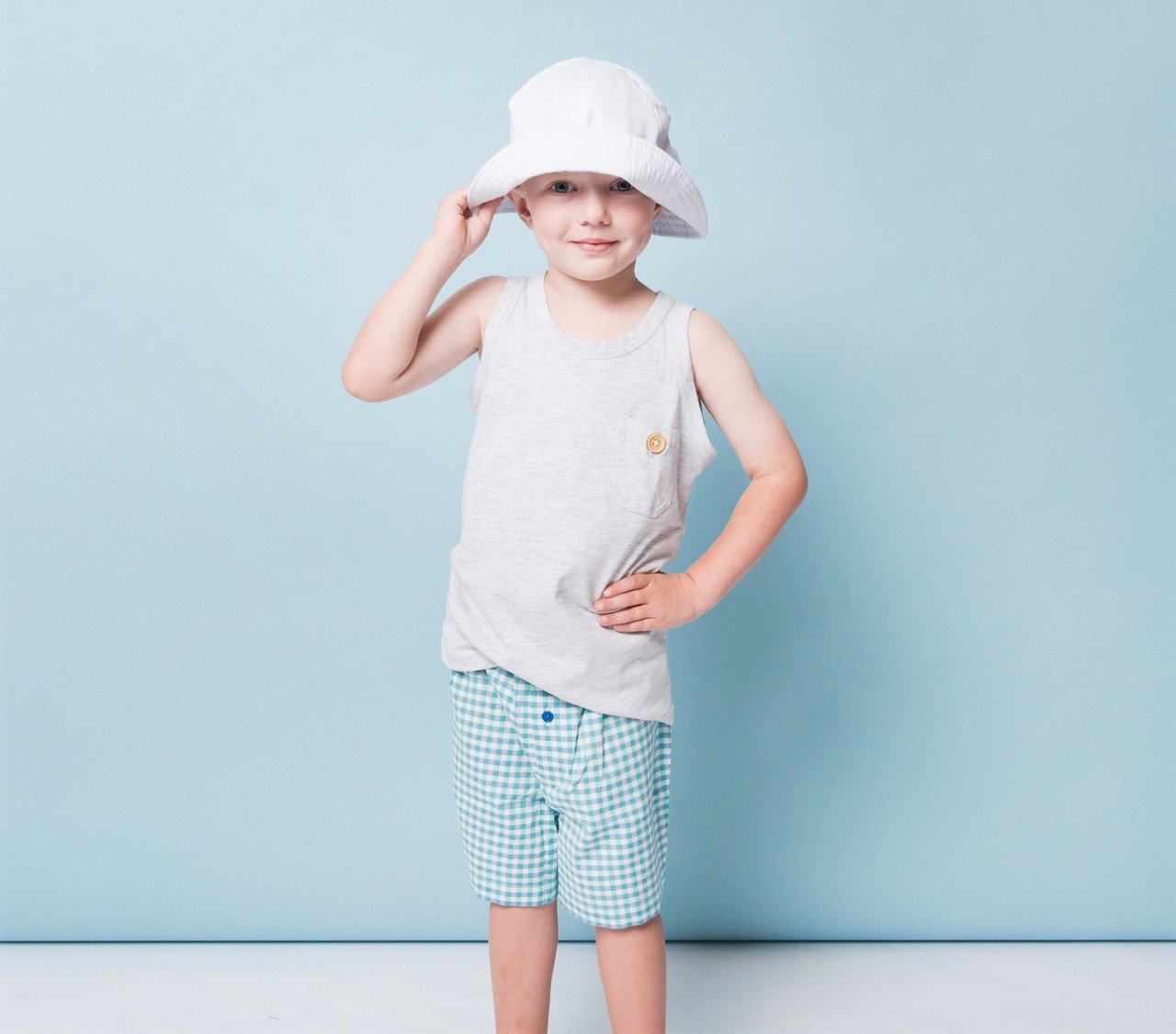 Boys 100% Woven Cotton Boxers - Palm Check