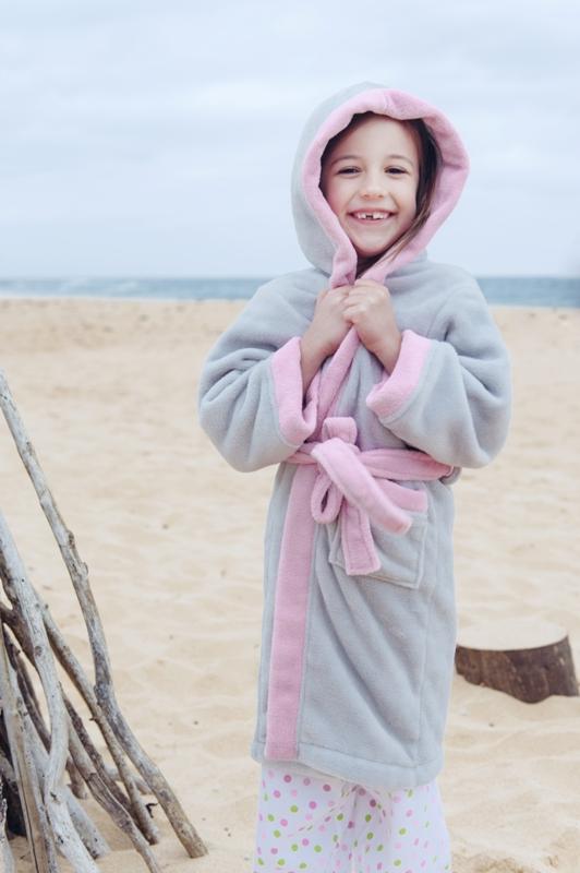 Girls soft micro-fleece winter robe - Luna pink