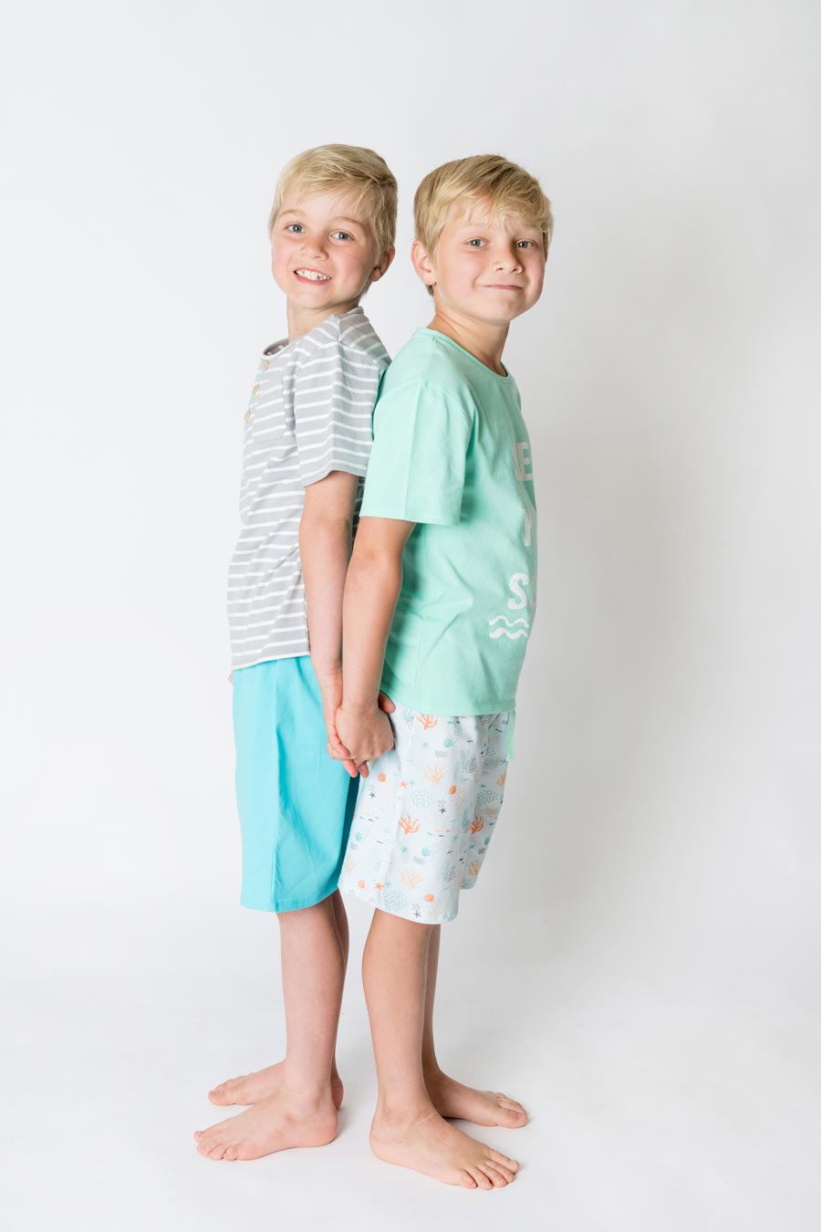 Boys 100% jersey cotton summer pyjamas - Aqua sea you soon