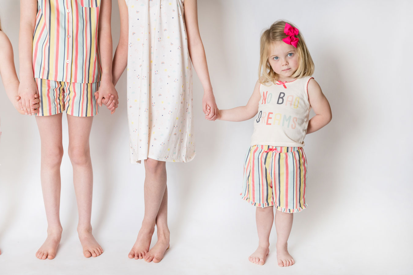 Girls 100% Cotton Summer Pyjamas - Rainbow Stripe