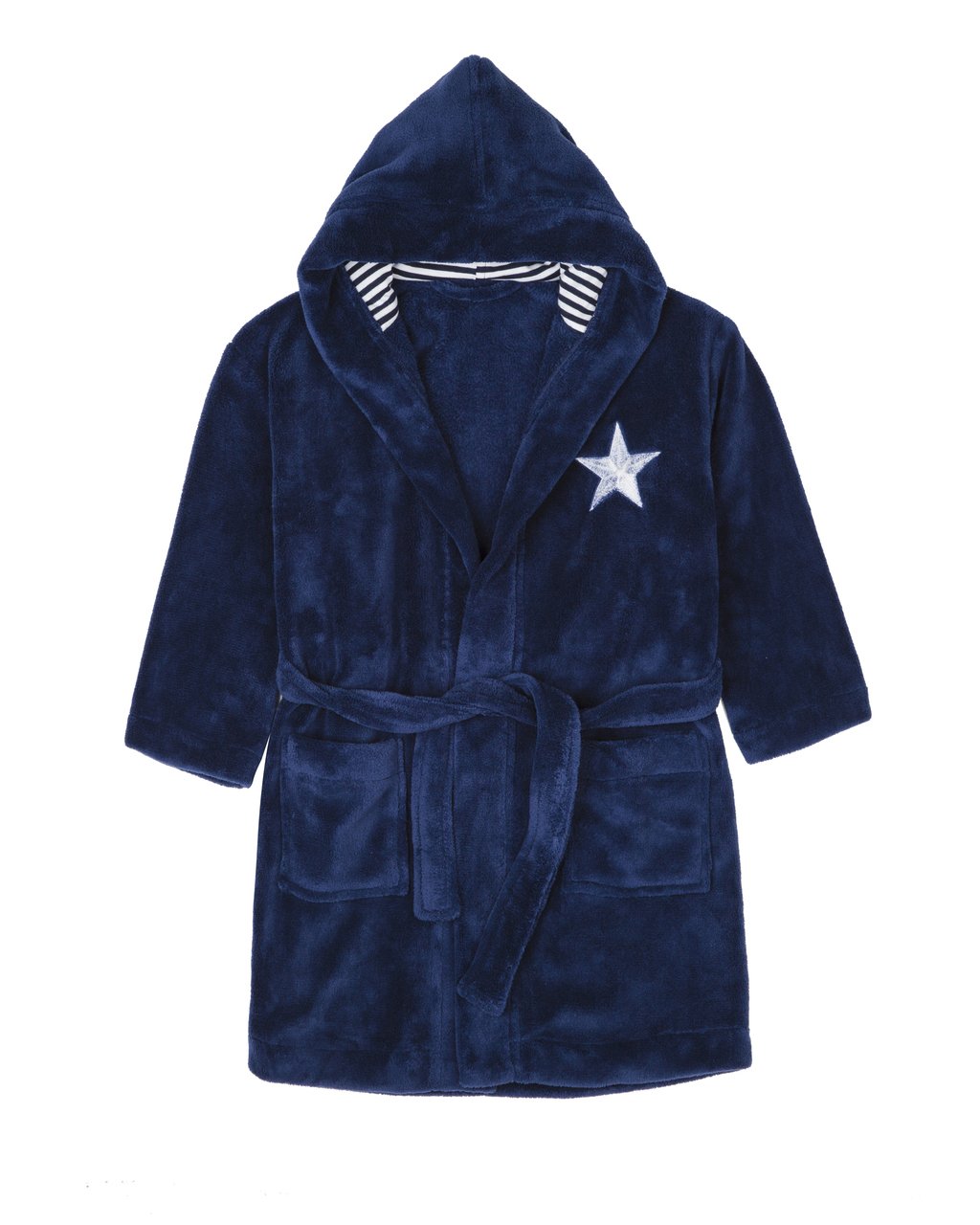 Boys Soft Micro-Fleece Winter Robe - Navy Star