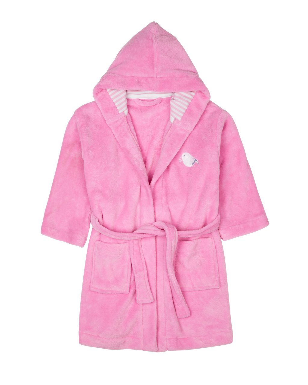 Girls soft micro-fleece winter robe - Pink robin